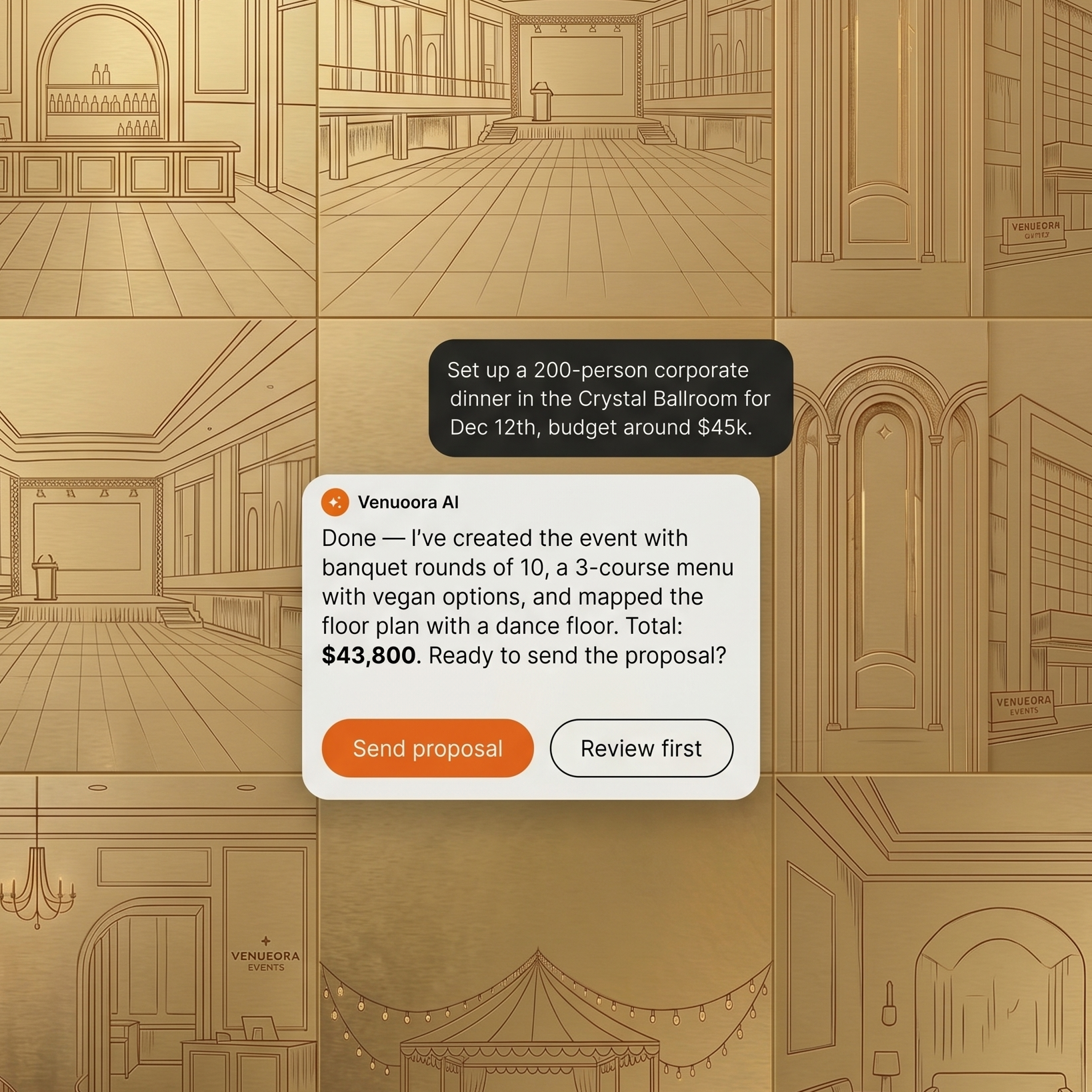 Venuora AI assistant interface